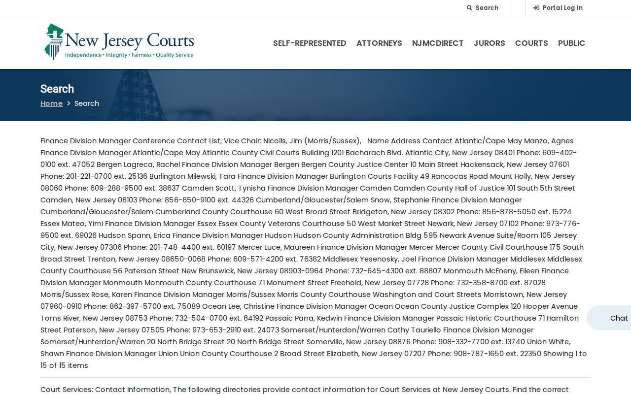 Vernon Township residents directory New Jersey Courts search hub