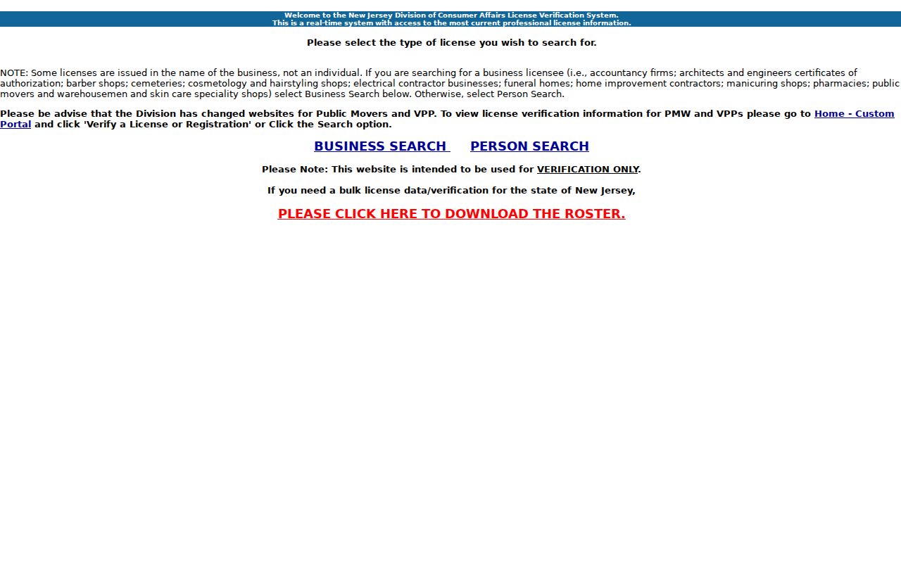 Vernon Township resident lookup using New Jersey license verification