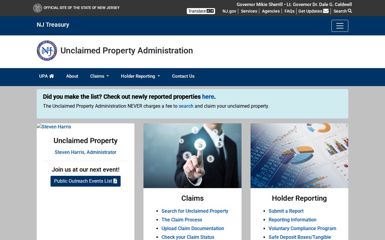 Vernon Township residents directory New Jersey unclaimed property search