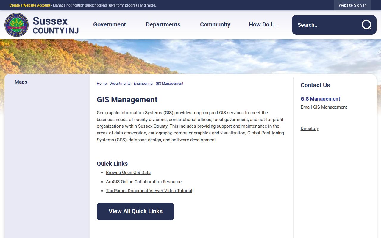 Vernon Township neighbors research source at Sussex County GIS Management